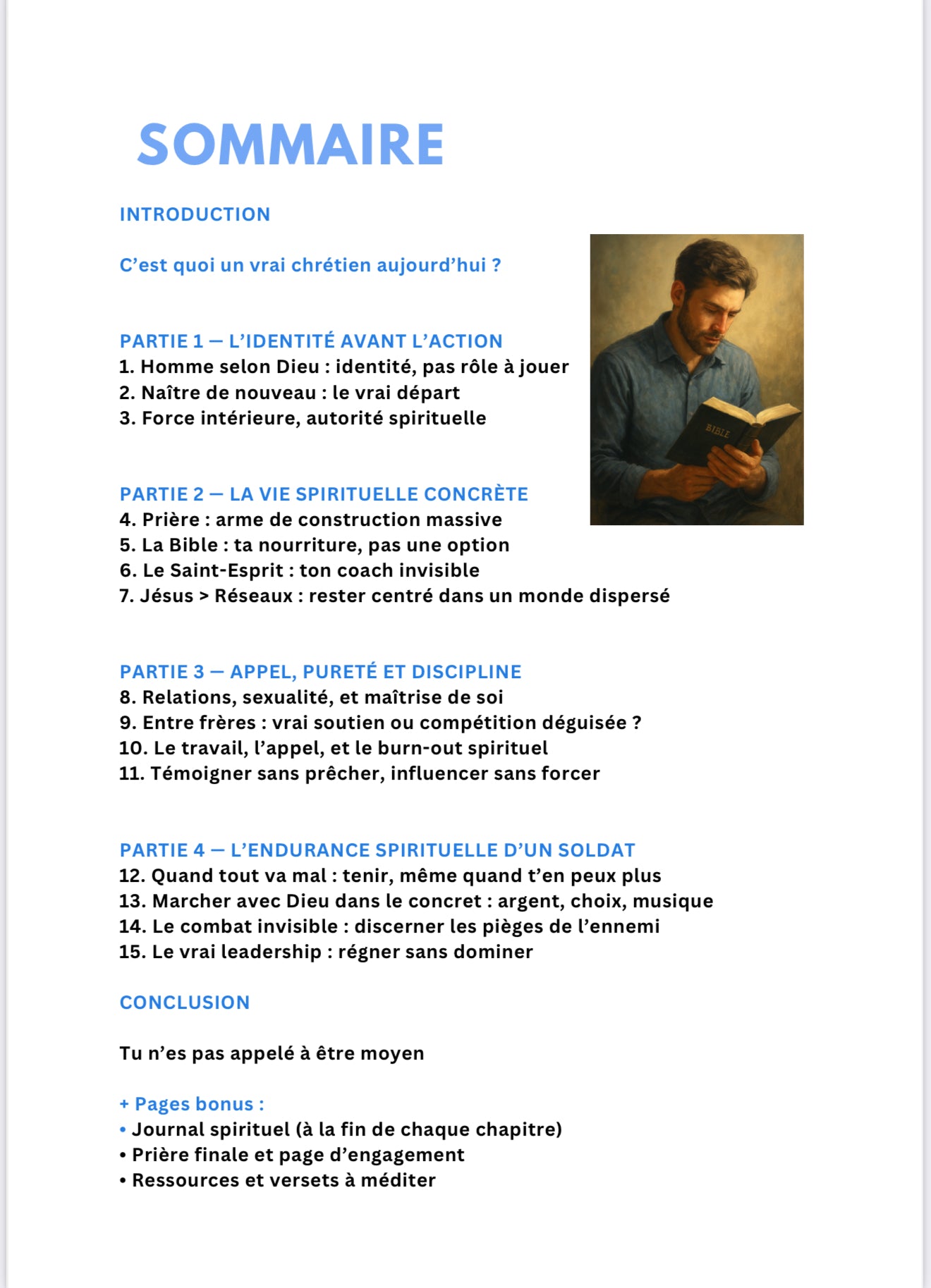 La mentalité chrétienne - version homme